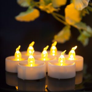 Yellow Light Battery Tea Lights With 6 Hours Timer 24 Pieces