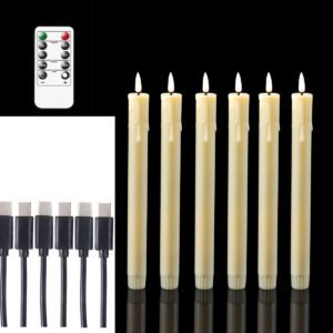 Rechargeable Flameless Taper Candles With Remote