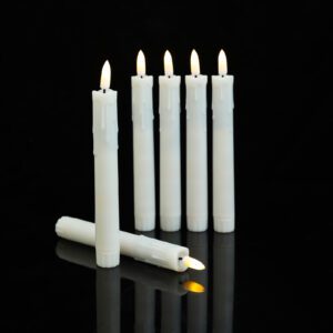 7 Inch Plastic Taper candles Battery Operated Pack of 12