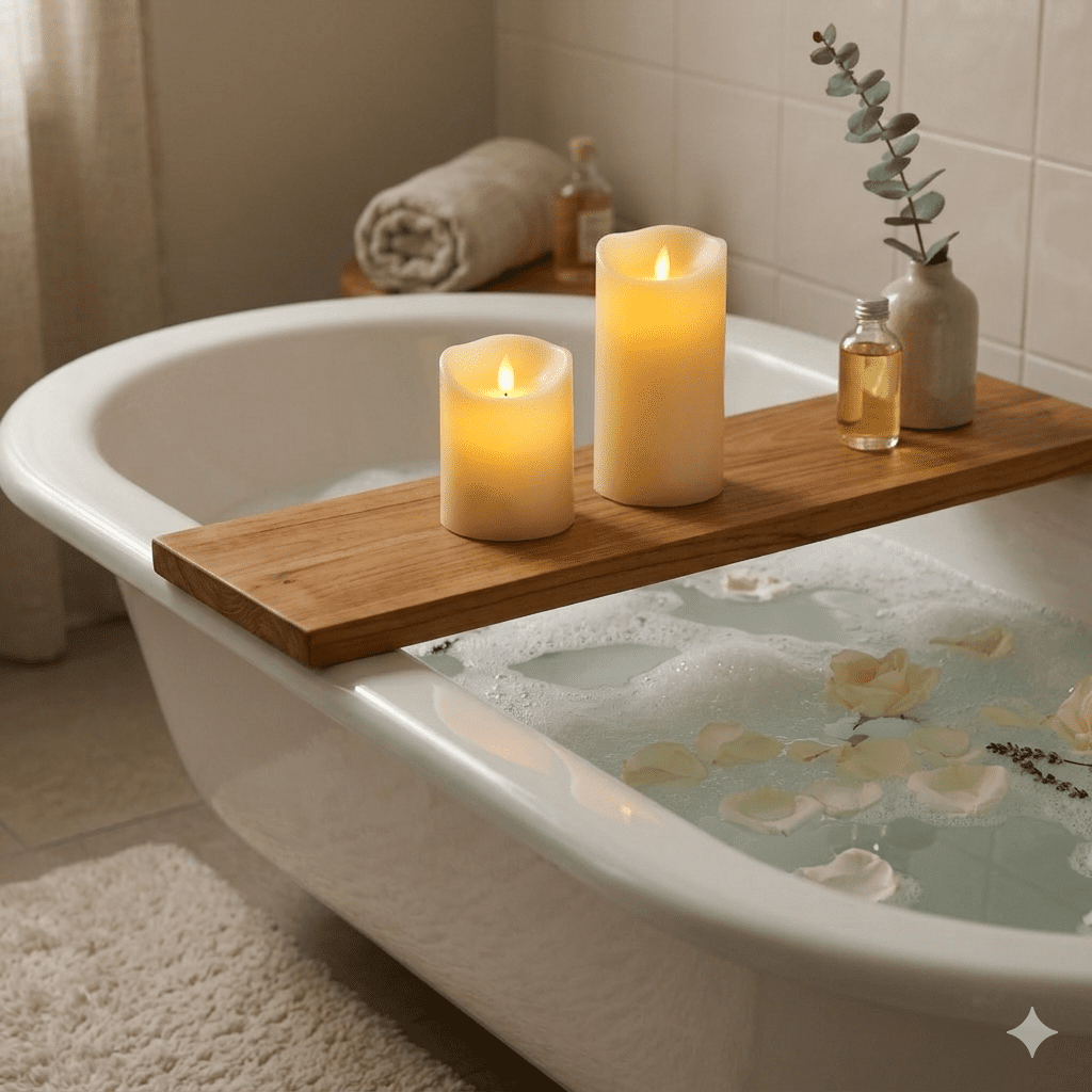 Luminara Scalloped Edge Flameless LED Candle-Ivory 3.5
