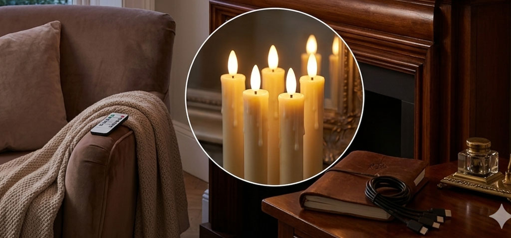 flameless taper candles
