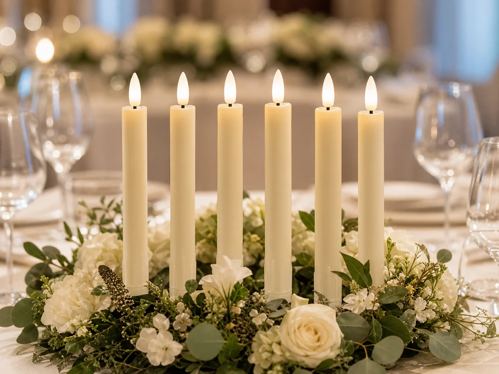 flameless candles for wedding centerpieces with plastic LED flame tips