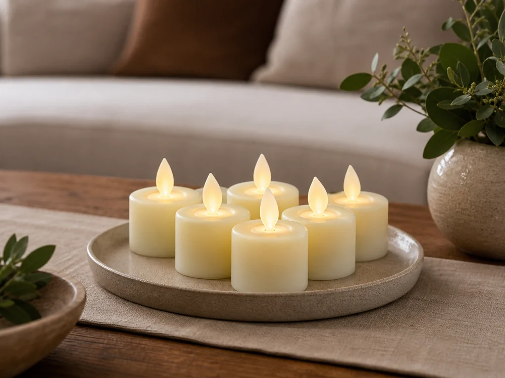 how to make flameless candles look real with warm LED pillar candles