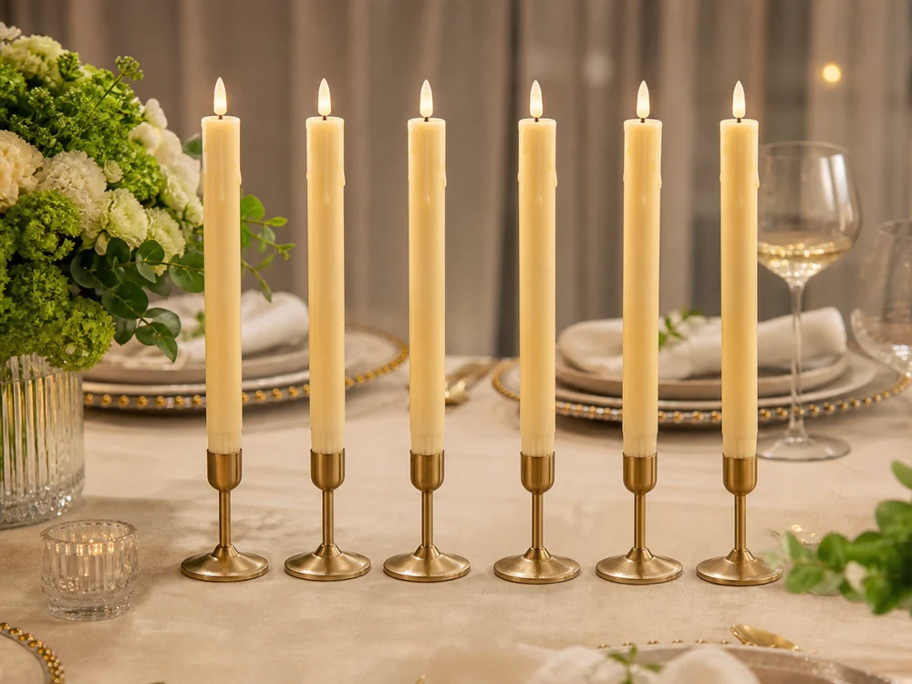 flameless candles for engagement parties in a realistic electronic candle scene